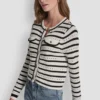 Pointelle Striped Cardigan