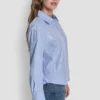 Poplin Button Front Shirt with Sequins