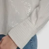 Poplin Button Front Shirt with Sequins