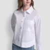 Poplin Shirt with Rhinestone Buttons