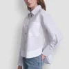 Poplin Shirt with Rhinestone Buttons