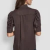 Puff Sleeve Collarless Shirt