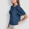 Puff Sleeve Ruched Front Shirt