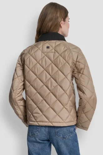 Qulited Jacket with Contrast Collar