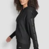 Relaxed Rhinestone Sleeve Logo Hoodie