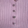 Ribbed Polo with Rhinestone Buttons