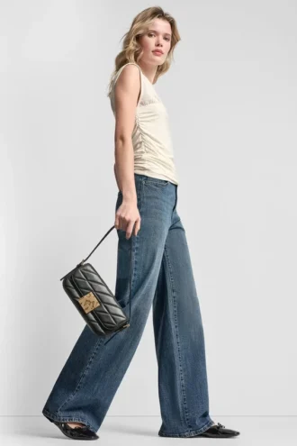 Ruched Bodice Sleeveless Top