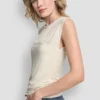 Ruched Bodice Sleeveless Top