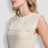 Ruched Bodice Sleeveless Top