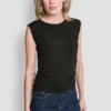 Ruched Bodice Sleevless Top