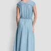 Ruched V-Neck Dress with Tie Waist