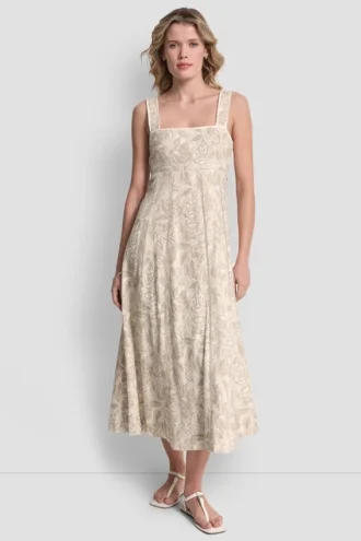 Seamed Tank Dress with Tie Back