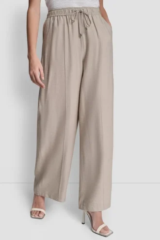Seamed Wide Leg Pull-On Pant