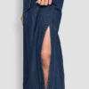 Self Belt Maxi Dress with Side Slits