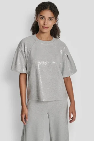 Sequin Puff Sleeve Sweater