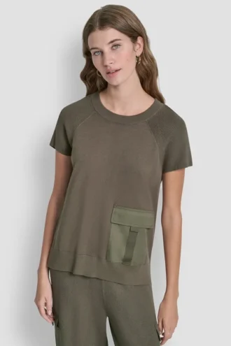 Short Sleeve Cargo Pocket Sweater