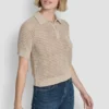 Short Sleeve Crochet Stitch Polo