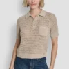 Short Sleeve Crochet Stitch Polo