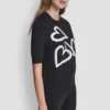 Short Sleeve Graffiti Heart Sweater