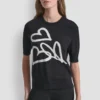 Short Sleeve Graffiti Heart Sweater