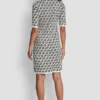Short Sleeve Logo Intarsia Sweater Dress