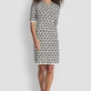 Short Sleeve Logo Intarsia Sweater Dress