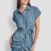 Short Sleeve Midi Shirt Dress