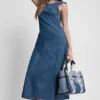 Sleeveless Denim Midi Dress
