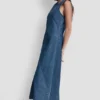 Sleeveless Denim Midi Dress
