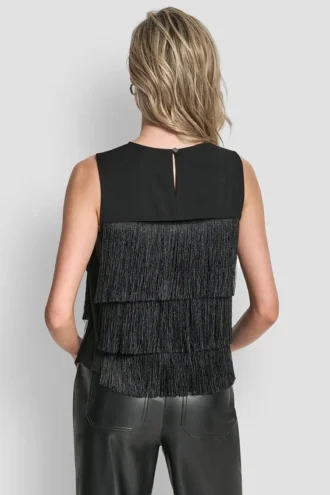Sleeveless Fringe Blouse