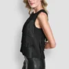 Sleeveless Fringe Blouse