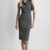 Sleeveless Ribbed Polo Dress