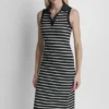Sleeveless Ribbed Polo Dress