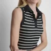 Sleeveless Ribbed Polo Dress