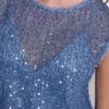 Sleeveless Sequined Bubble Hem Sweater