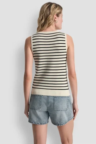 Sleeveless Striped Sweater