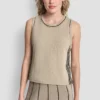 Sleeveless Sweater with Striped Detail
