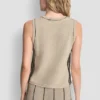 Sleeveless Sweater with Striped Detail