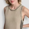 Sleeveless Sweater with Striped Detail