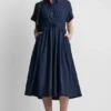 Smocked-Waist Commuter Dress