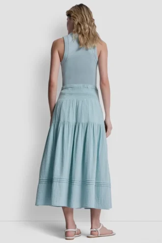 Smocked Waist Maxi Tiered Skirt