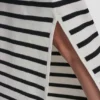 Striped Midi Skirt with Side Slit