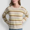 Striped Mixed Pointelle Stitch Sweater