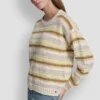 Striped Mixed Pointelle Stitch Sweater