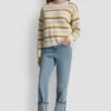 Striped Mixed Pointelle Stitch Sweater