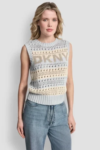 Striped Pointelle Stitch Sweater