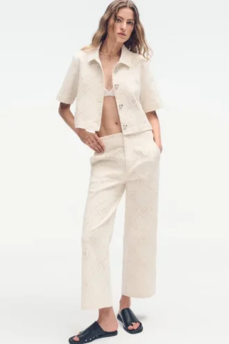 Texture Twill Button-Front Shirt