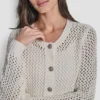 Textured Button Front Sweater Jacket