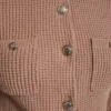 Tuck Stitch Crew Neck Cardigan