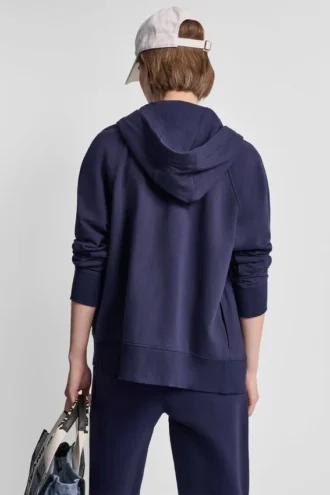 Two Tone Logo Drawcord Zip Hoodie